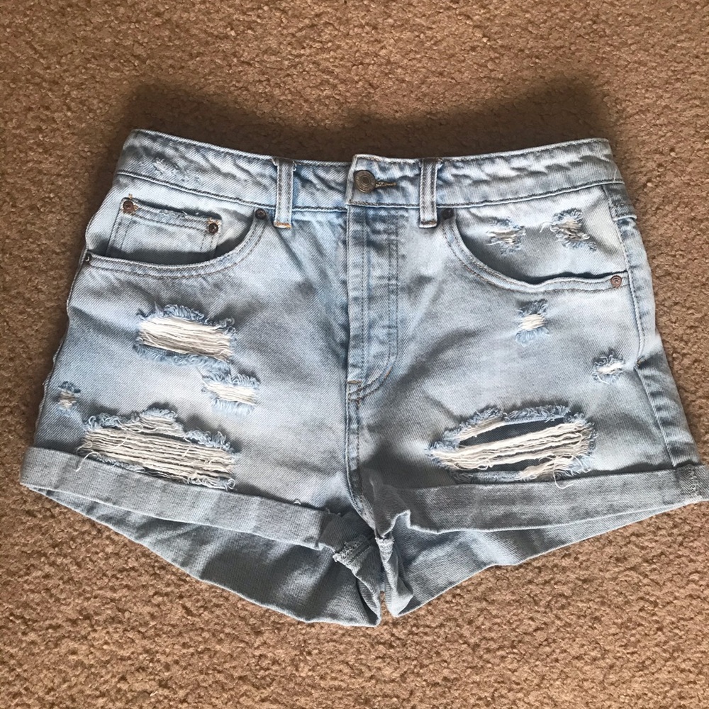 Forever 21 Hi-Rise Ripped Jean Shorts